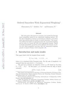 Ordered Smoothers With Exponential Weighting