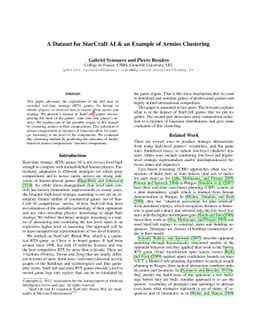 A Dataset for StarCraft AI \& an Example of Armies Clustering