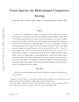 Forest Sparsity for Multi-channel Compressive Sensing