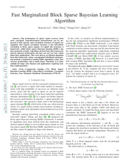 Fast Marginalized Block Sparse Bayesian Learning Algorithm