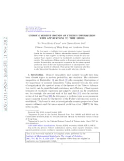Uniform moment bounds of Fisher's information with applications to time
  series