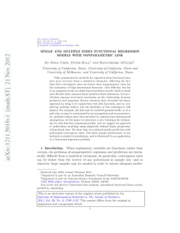 Single and multiple index functional regression models with
  nonparametric link