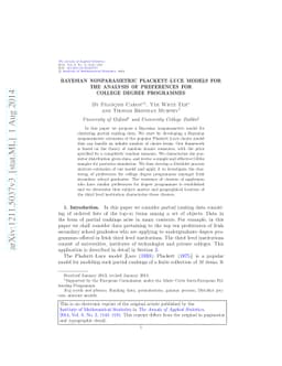 Bayesian nonparametric Plackett-Luce models for the analysis of
  preferences for college degree programmes