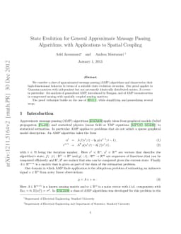 State Evolution for General Approximate Message Passing Algorithms, with
  Applications to Spatial Coupling