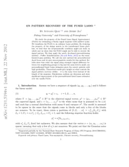 On pattern recovery of the fused Lasso