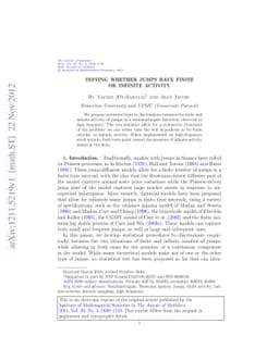 Testing whether jumps have finite or infinite activity