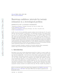 Bootstrap confidence intervals for isotonic estimators in a
  stereological problem