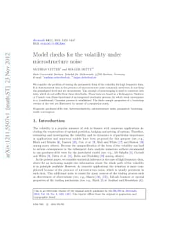 Model checks for the volatility under microstructure noise