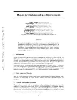 Theano: new features and speed improvements