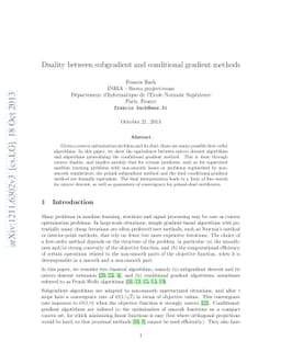 Duality between subgradient and conditional gradient methods