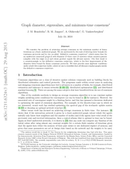 Graph diameter, eigenvalues, and minimum-time consensus