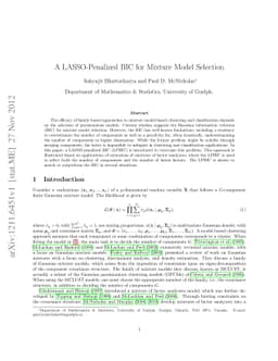 A LASSO-Penalized BIC for Mixture Model Selection