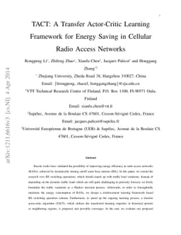 TACT: A Transfer Actor-Critic Learning Framework for Energy Saving in
  Cellular Radio Access Networks