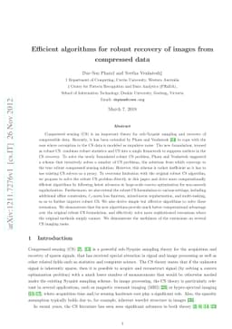 Efficient algorithms for robust recovery of images from compressed data