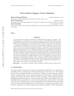 Cost-Sensitive Support Vector Machines