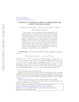 Universally consistent vertex classification for latent positions graphs