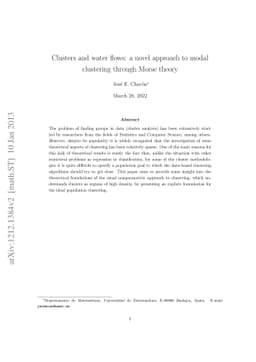 Clusters and water flows: a novel approach to modal clustering through
  Morse theory