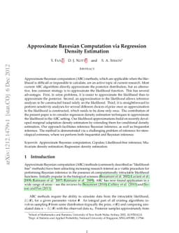 Approximate Bayesian Computation via Regression Density Estimation