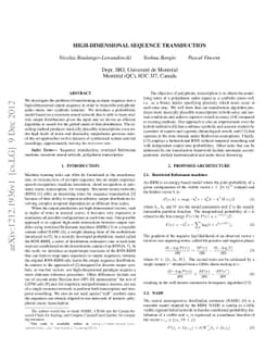 High-dimensional sequence transduction