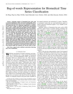 Bag-of-Words Representation for Biomedical Time Series Classification
