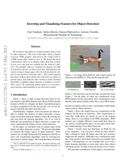 Inverting and Visualizing Features for Object Detection