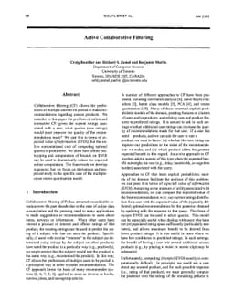 Active Collaborative Filtering