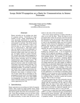 Loopy Belief Propagation as a Basis for Communication in Sensor Networks