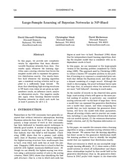 Large-Sample Learning of Bayesian Networks is NP-Hard