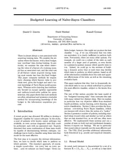 Budgeted Learning of Naive-Bayes Classifiers