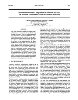 Implementation and Comparison of Solution Methods for Decision Processes
  with Non-Markovian Rewards