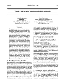 On the Convergence of Bound Optimization Algorithms