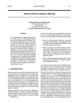Optimal Limited Contingency Planning