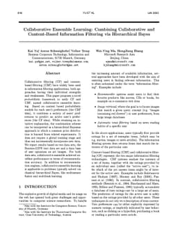 Collaborative Ensemble Learning: Combining Collaborative and
  Content-Based Information Filtering via Hierarchical Bayes