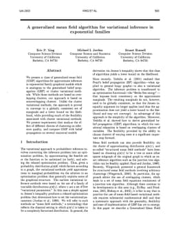 A Generalized Mean Field Algorithm for Variational Inference in
  Exponential Families