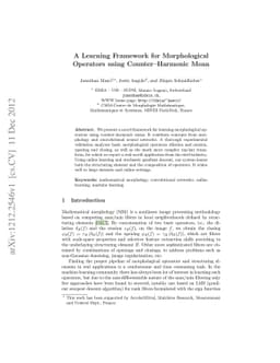 A Learning Framework for Morphological Operators using Counter-Harmonic
  Mean