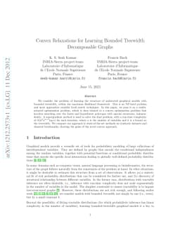 Convex Relaxations for Learning Bounded Treewidth Decomposable Graphs