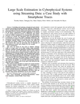 Large Scale Estimation in Cyberphysical Systems using Streaming Data: a
  Case Study with Smartphone Traces