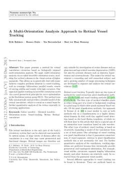 A Multi-Orientation Analysis Approach to Retinal Vessel Tracking
