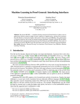 Machine Learning in Proof General: Interfacing Interfaces
