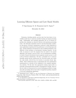 Learning efficient sparse and low rank models