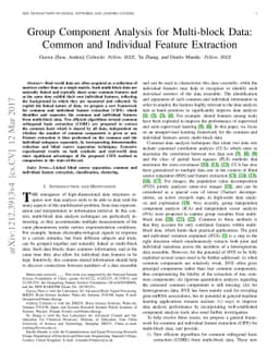 Group Component Analysis for Multiblock Data: Common and Individual
  Feature Extraction