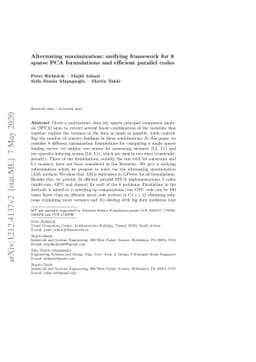 Alternating Maximization: Unifying Framework for 8 Sparse PCA
  Formulations and Efficient Parallel Codes