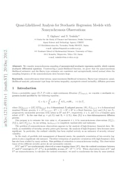 Quasi-Likelihood Analysis for Stochastic Regression Models with
  Nonsynchronous Observations