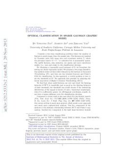 Optimal classification in sparse Gaussian graphic model