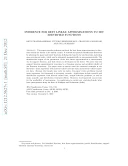 Inference for best linear approximations to set identified functions