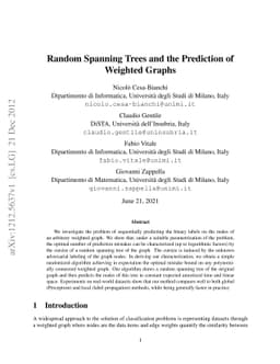Random Spanning Trees and the Prediction of Weighted Graphs