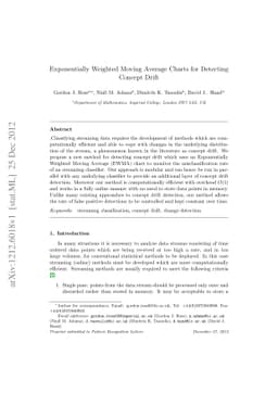 Exponentially Weighted Moving Average Charts for Detecting Concept Drift