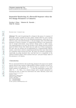 Sequential Monitoring of a Bernoulli Sequence when the Pre-change
  Parameter is Unknown