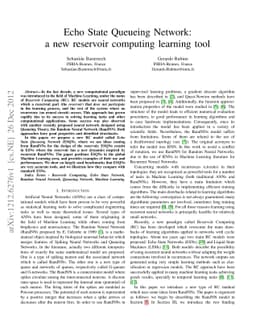 Echo State Queueing Network: a new reservoir computing learning tool