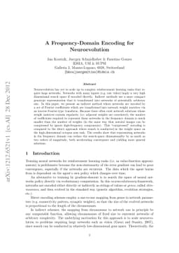 A Frequency-Domain Encoding for Neuroevolution